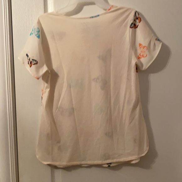 Van Heusen white/ butterfly blouse - Picture 2 of 4